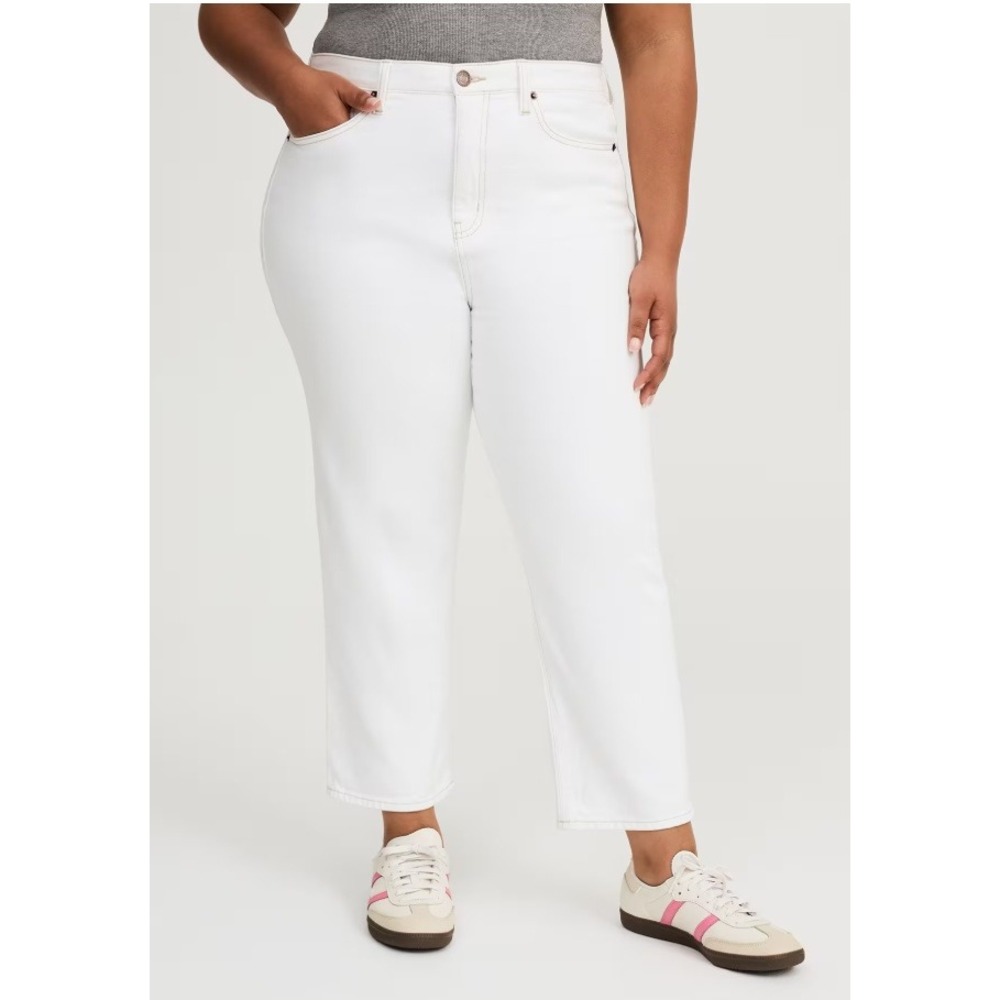 Torrid White High-Rise Ankle Crop Straight Classic Denim Jeans 16 NWT